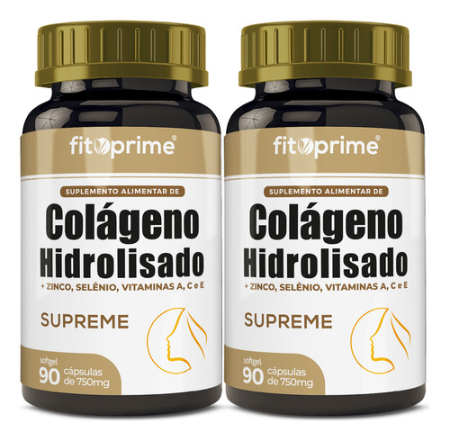 Kit 2 Colágeno Hidrolisado Supreme Vitam A C E Zinco Selênio