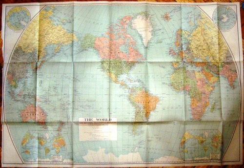 Mapa National Geographic Planisferio World 1932 Original