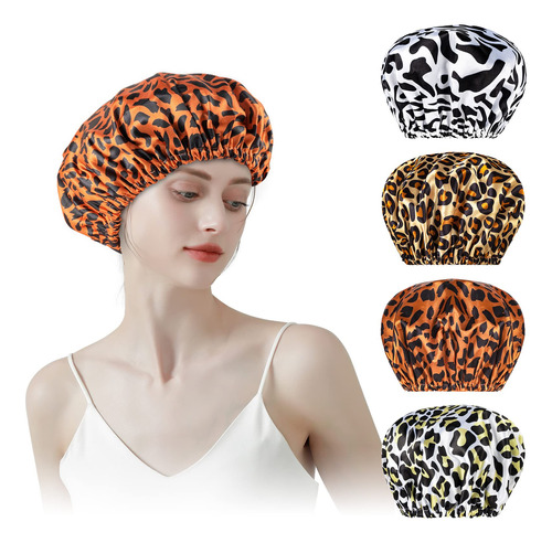 Amazerbath Gorro De Ducha Para Mujer, 4 Piezas Impermeables,