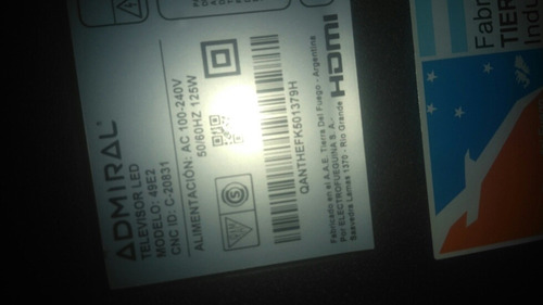 Tv Smart Admiral 49e2 Repuestos Pantalla Rota