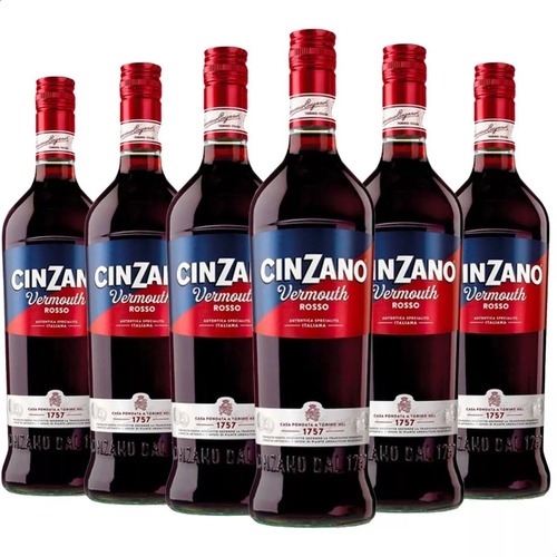 Aperitivo Cinzano Vermouth Rosso 1 Litro Americano X6
