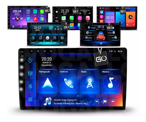 Kit Multimidia 9poleg 32gb Android Carplay Sem Fio Palio Hlx