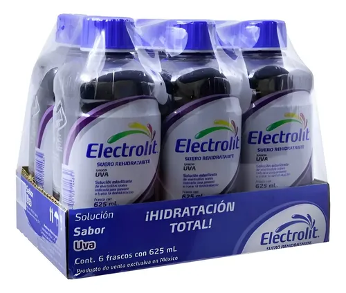 Electrolit Suero Rehidratante Sabor Uva 625 Ml (6 Pack) | Meses sin interés