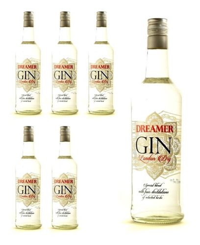 Dreamer Gin London Dry 750ml X 6 Unidades. Quirino Bebidas