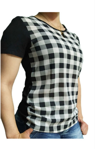 Cami- Blusa Blanco Con Negro- Ref. B505