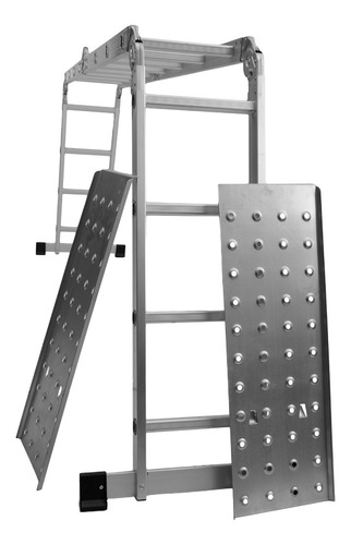 Escalera Multiproposito Aluminio 4x4 Con Plataforma + Pinza