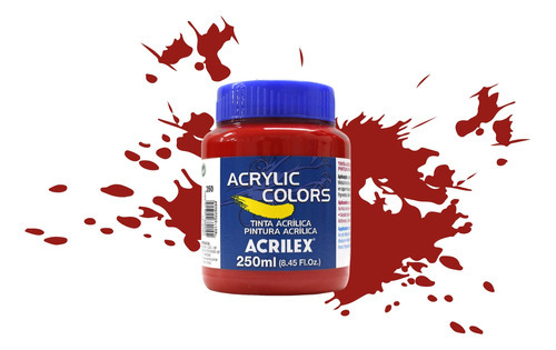 Tinta Acrílica Acrylic Colors Acrilex 250 Ml Cor Vermelho Claro - 350