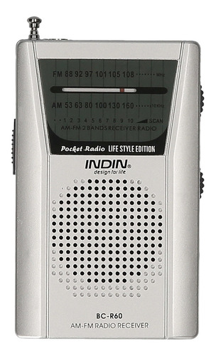 Indin Bc-r60 Am Fm - Radio Portátil De Bolsillo Con Batería