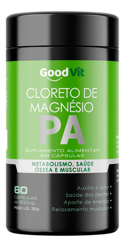 Kit 2x Cloreto De Magnésio Pa 260mg 60 Caps - Good Vit Sem Sabor