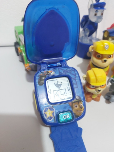 Paw Patrol Reloj Con Juegos, Figuras Y Vehiculos Lote De 15 (Usado)