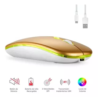 Mouse Ratón Compatible Con Apple Inalámbrico Dorado