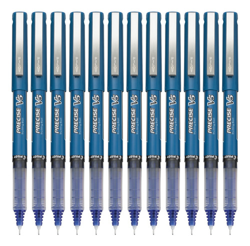 12 Plumas Pilot Bolígrafo Precise V5 Tinta Liquida Extrafino Color de la tinta Azul