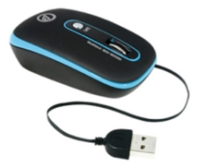 Mouse Retractil Usb Azul Cliptec 979 - Las Piedras