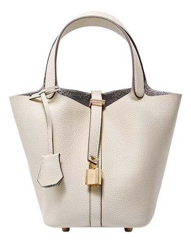 2024 Nuevo Bolso Cuero Genuino Bolso Tipo Cubo Piel Vaca