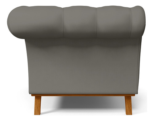 Sofá 2 Lugares Para Sala Império 150 Cm Veludo Cinza B-317 Desenho Do Tecido Liso