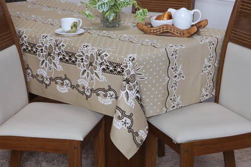 Toalha De Mesa 6 Lugares Retangular Estampada 2,20 X 1,45