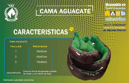 Cama Aguacate (para Perro Y Otras Mascotas) T1