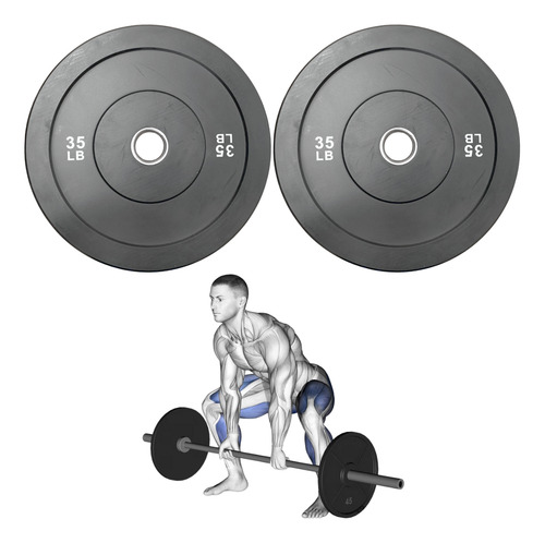 Par Bumpers Rígidos Ironfit 35lbs Discos 2 Pulgadas Caucho