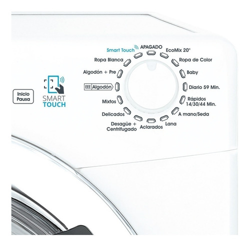 Lavarropas Candy 8 Kg Gvs128t 1200 Rpm Carga Frontal Blanco
