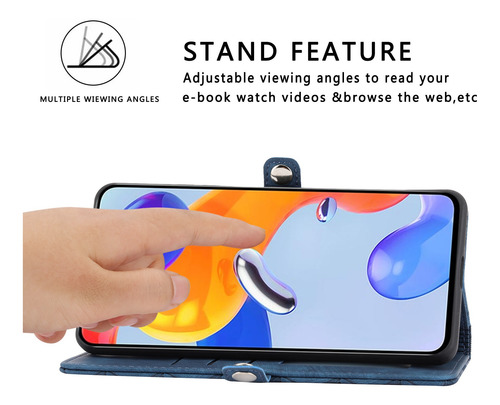 Imagen 3 de 9 de Funda Tipo Cartera Para Xiaomi Redmi Note 11 11s, Tpu, A Pru