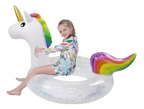 Flotador De Unicornio Flotador Inflable  De Piscina 120 Cm