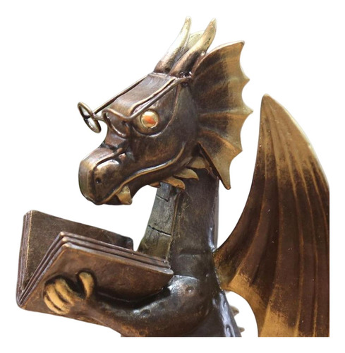 Estatua De Libro De Lectura De Dragón, Decoración De