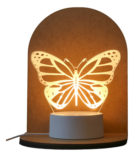 Luminária Led Borboleta - 3d Abajur Decorativo