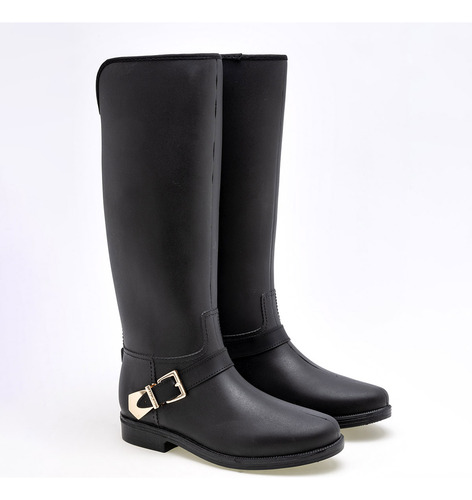 Botas Impermeables Mujer Top Moda Negro 084-843