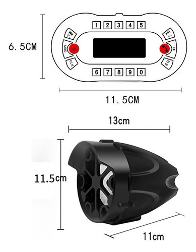 Alarma Y Parlantes Bluetooth Para Moto Mp3 Radio Con Control
