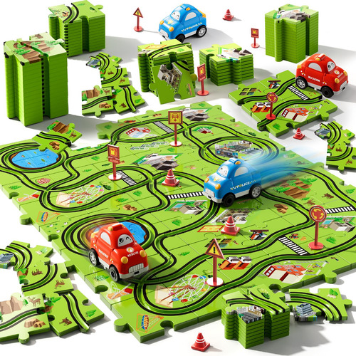 Juego De 48 Piezas De Coches De Carreras Para Niños