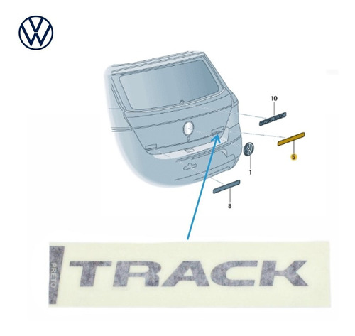 Emblema Gol Track Adesivo (preto) Original Vw 