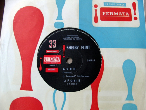 Shelby Flint Yesterday Simple Single 1967 Promo Beatles