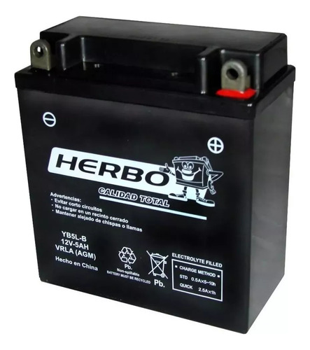 Bateria Moto Herbo Yb5l-b Smash Biz Bit Futura Zb - Fas A3