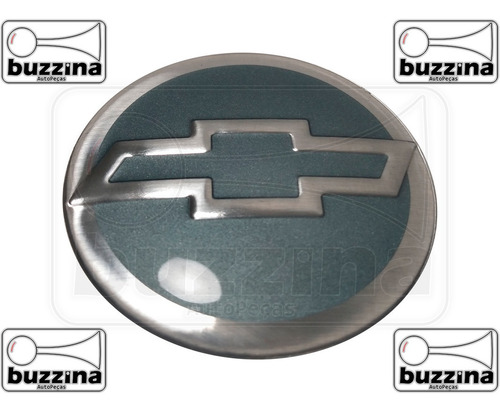 Imagem 2 de 2 de Kit 4 Emblema Gm Chevrolet Cinza 55mm Para Calota Miolo