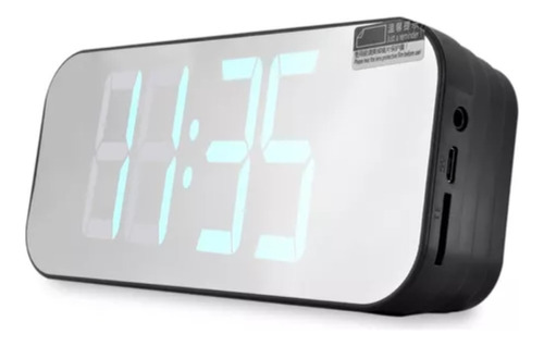 Corneta Despertador Reloj Digital Bluetooth Negro (gp)