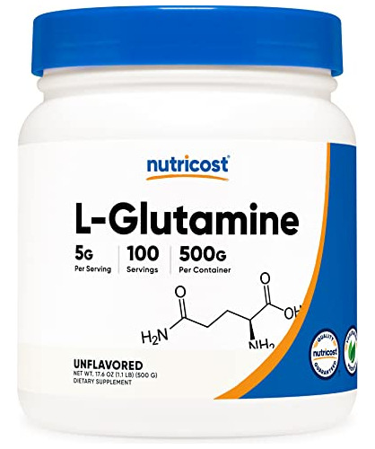 Nutricost L-glutamina En Polvo (500 Gramos) Sin Sabor