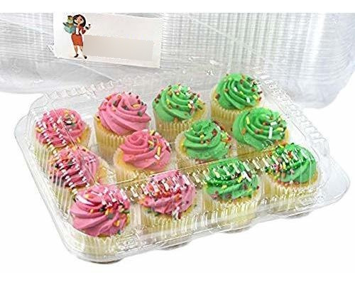 Katgely Mini Cupcake Recipiente Para Docena Transparente