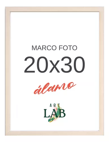 Marco Cuadro P/lamina Foto 20x30 A4 Madera Natural C/ Vidrio
