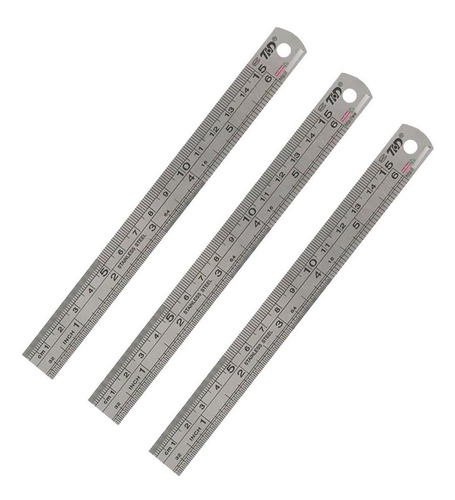 Set De Reglas Métricas, Mxrlx-003, 3 Pzs, 15cm, Acero Inoxid