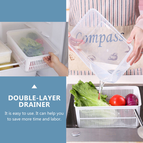 Cesta Escurridora De Cocina Con Soporte Para Lavar Frutas, 1