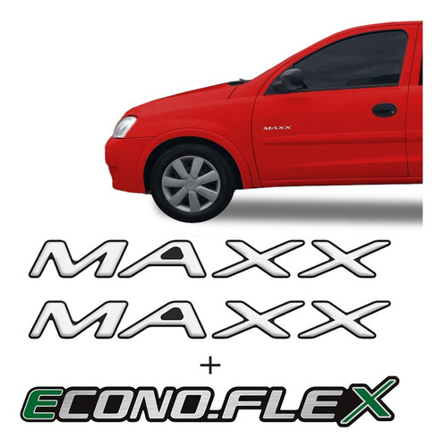 Adesivos Corsa Maxx Econoflex Emblema Lateral/traseiro Preto