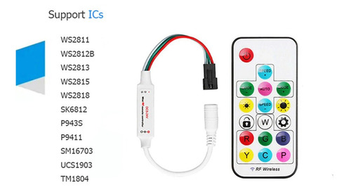 Imagem 2 de 6 de Controlador Fita Led Digital Ws2811 Ws2812 Ws2812b 6803 Rgb