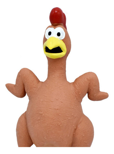 Pollo De Goma Con Sonido, Novedad, Divertido Juego Marrón