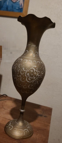 Florero Jarrón De Bronce Vintage (Usado)
