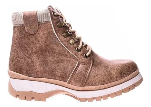 Botas Borcegos Nazarena Cuero Veggie Puño Tejido Mujer