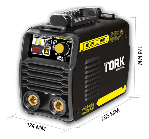 Imagem 5 de 8 de Maquina De Solda Inversora Tig Mma Touch 200 Amp Vrd Tork
