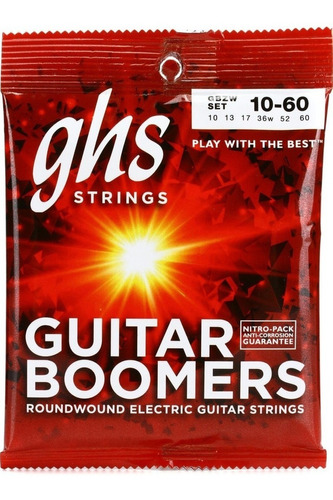 Encordado Ghs Guitarra Electrica 010-60 Boomers Low Tuned 