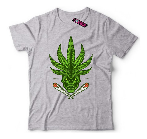 Remera Cannabis Marihuana Calavera Can20 Dtg Premium