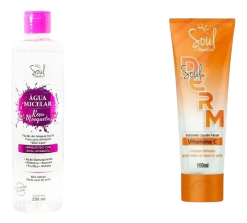 Kit Sabonete Liquido C/ Vitamina C E Agua Micelar Soul Derm