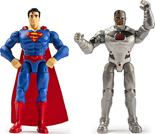 Dc Comics, 4 Pulgadas Superman Y Cyborg Action Figure 2-pack